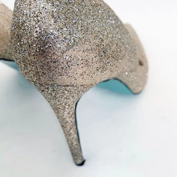 Marc Defang Gold Glitter Stiletto Heel Pumps Size 9.5