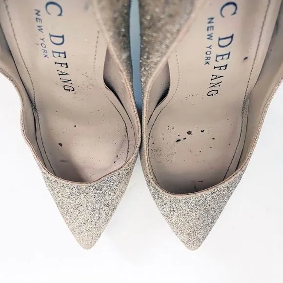 Marc Defang Gold Glitter Stiletto Heel Pumps Size 9.5