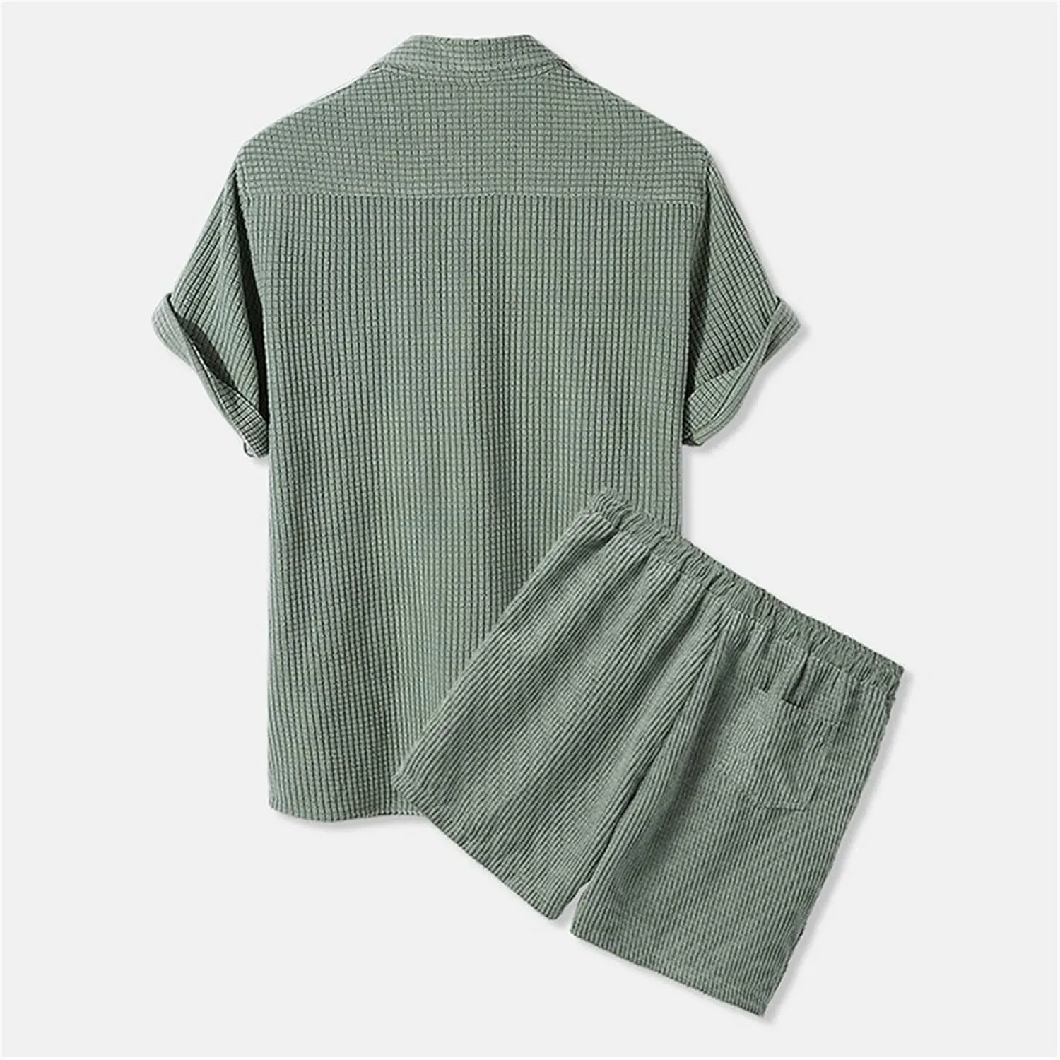 Marco – Men's Casual Loose Plaid  Shirt & Shorts Set