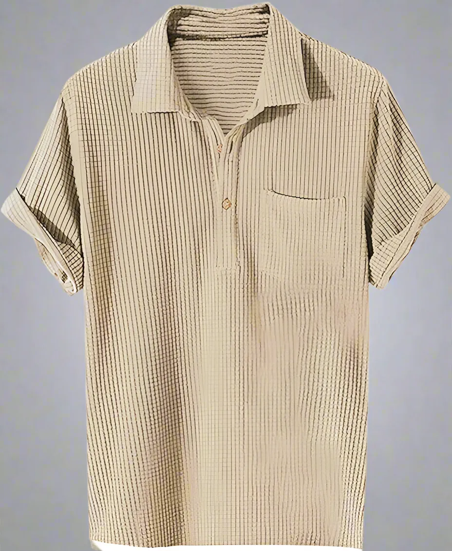 Marco – Men's Casual Loose Plaid  Shirt & Shorts Set