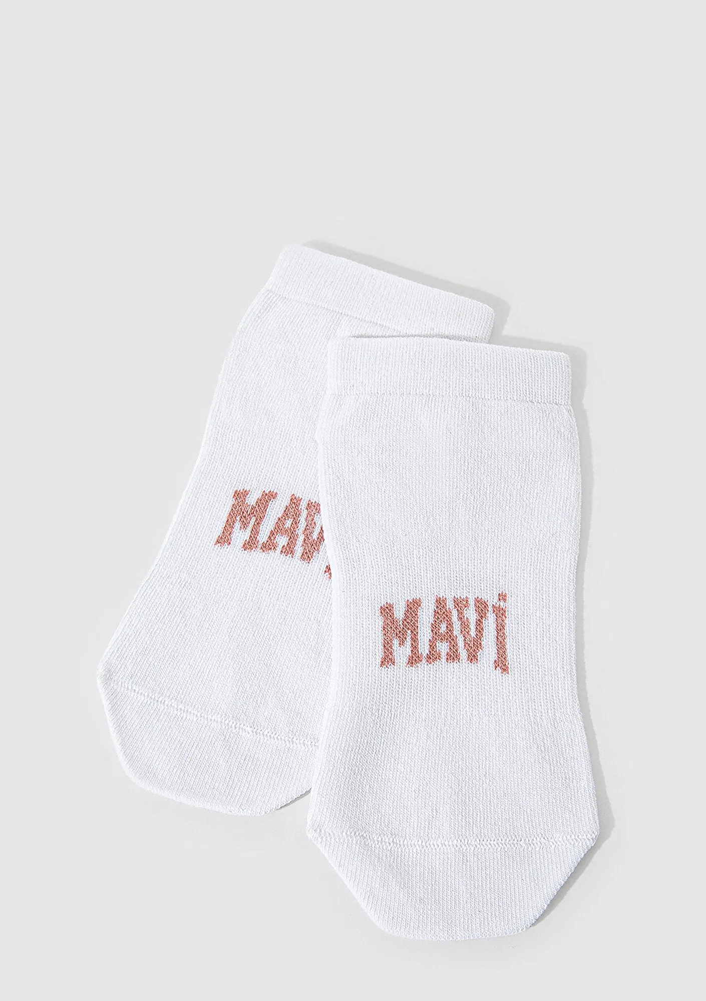 Mavi Logo Detailed White Ankle Socks