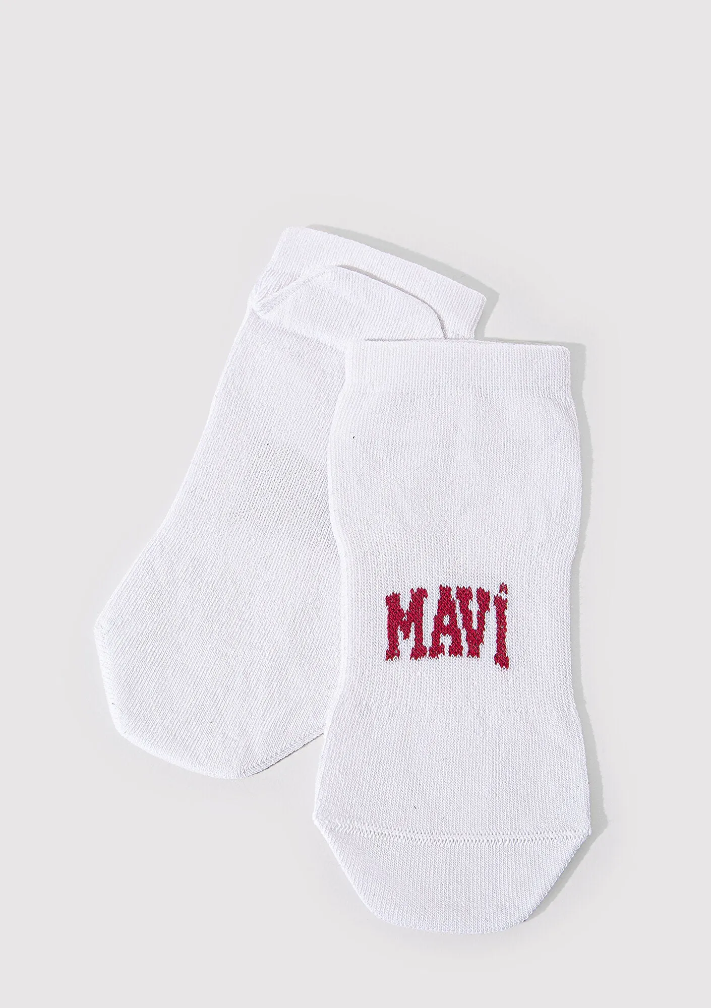 Mavi Logo Detailed White Ankle Socks
