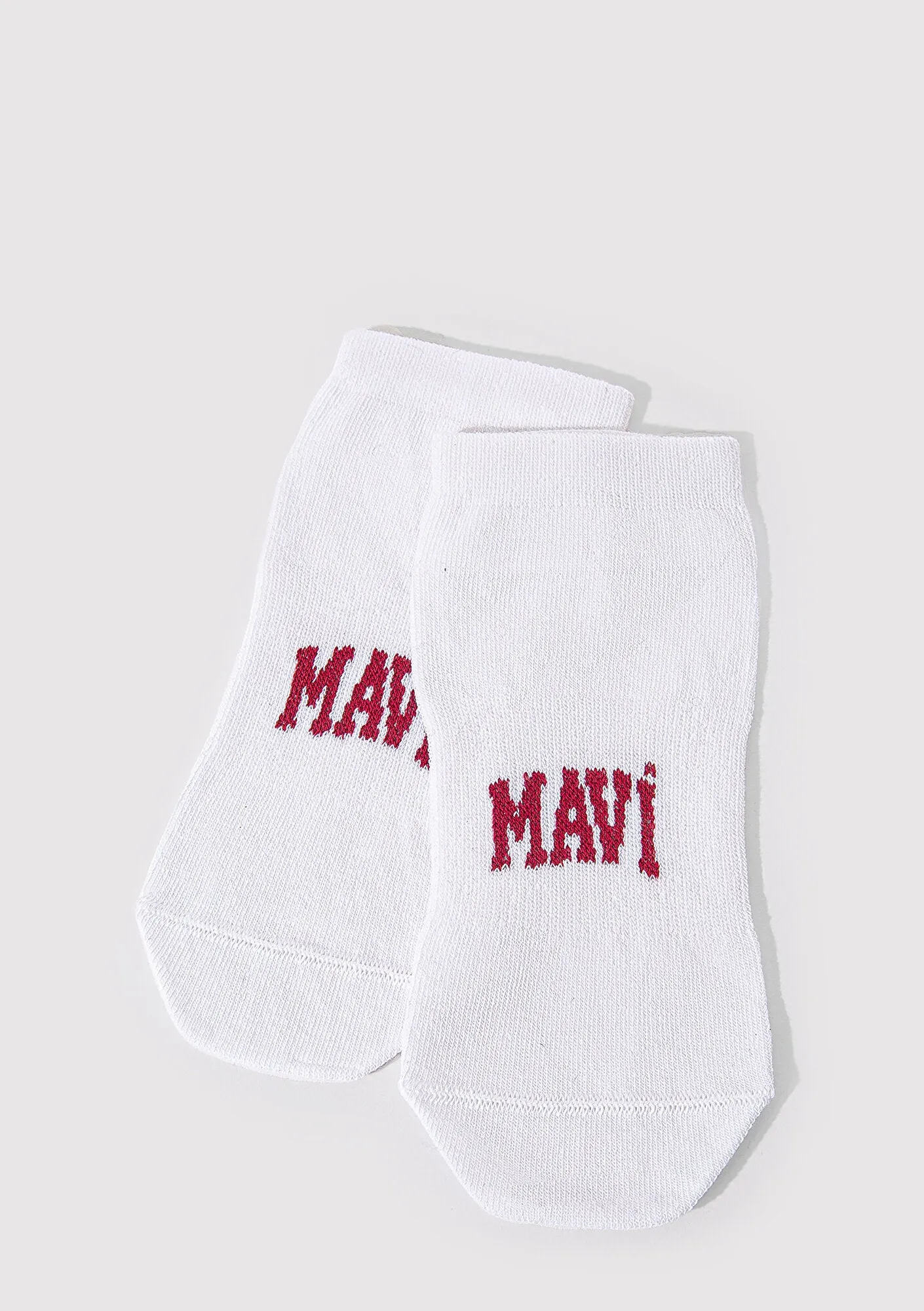 Mavi Logo Detailed White Ankle Socks