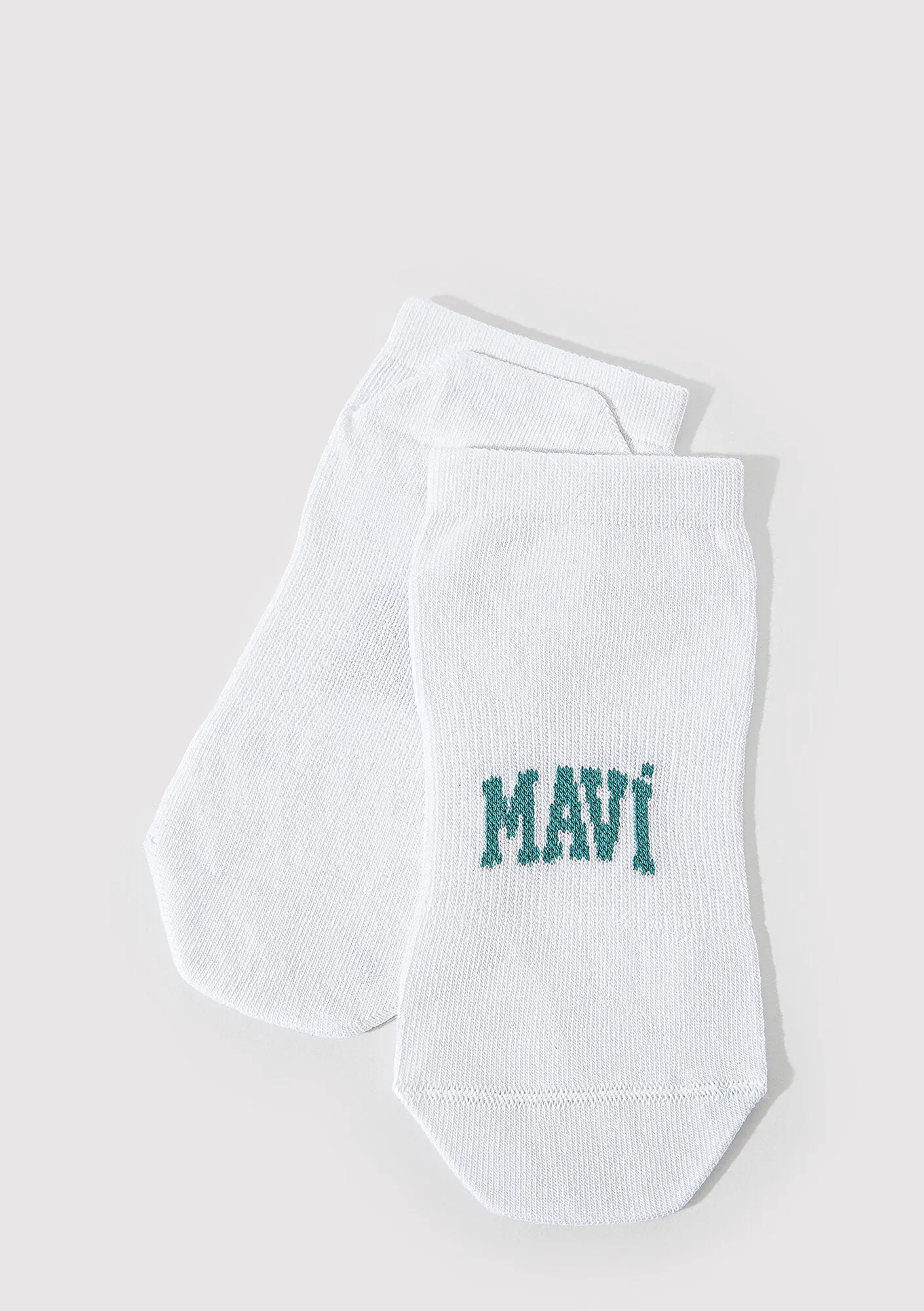 Mavi Logo Detailed White Ankle Socks