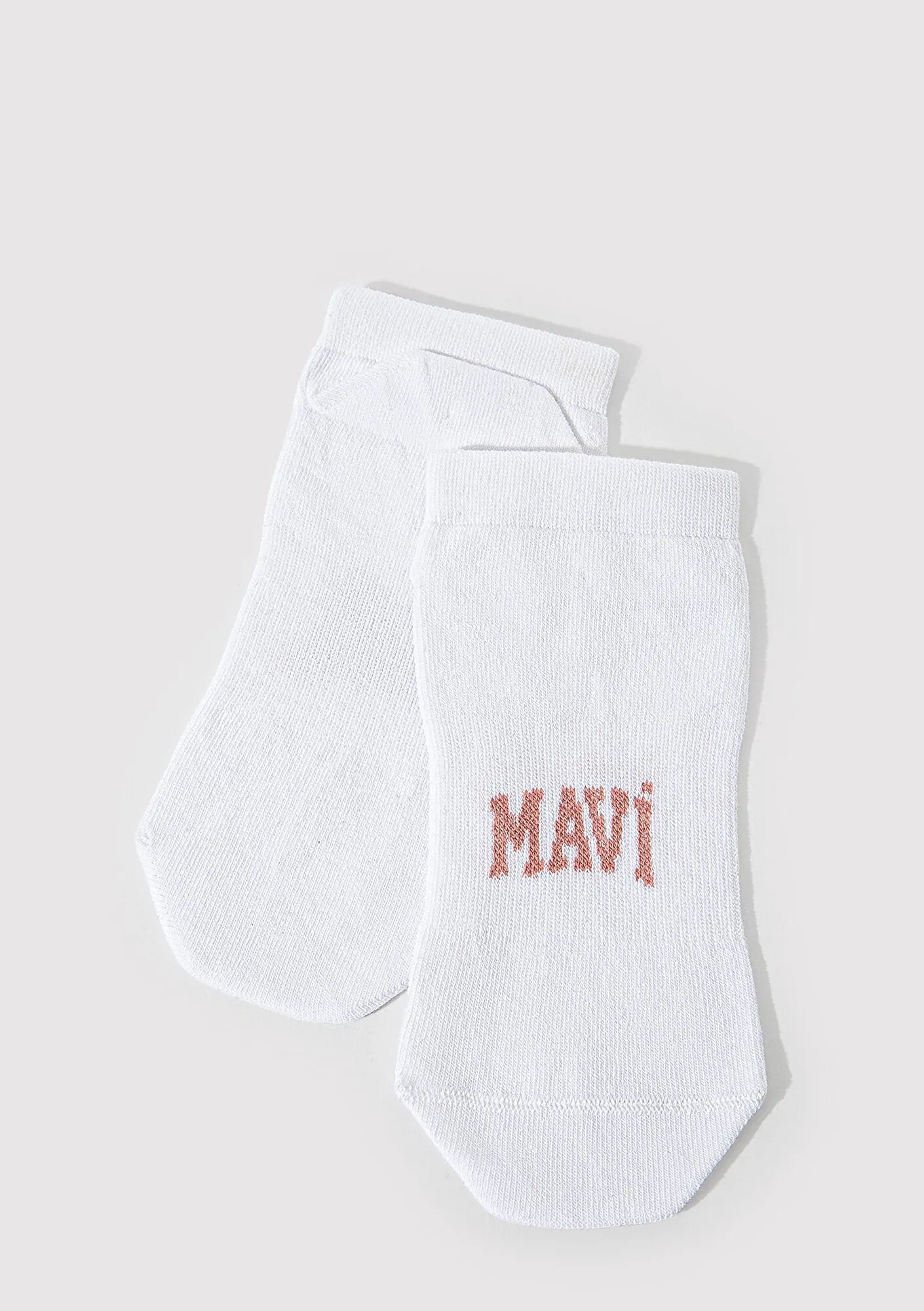 Mavi Logo Detailed White Ankle Socks