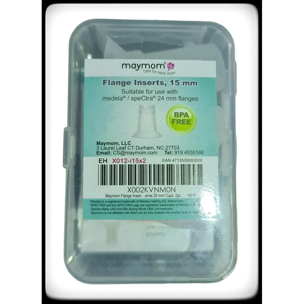Maymom Flange Inserts for Medela, Spectra and BabyBuddha 24mm Shields (10-19mm) by Maymom