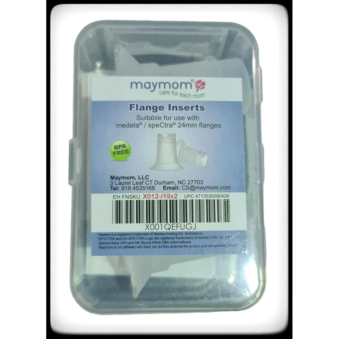 Maymom Flange Inserts for Medela, Spectra and BabyBuddha 24mm Shields (10-19mm) by Maymom