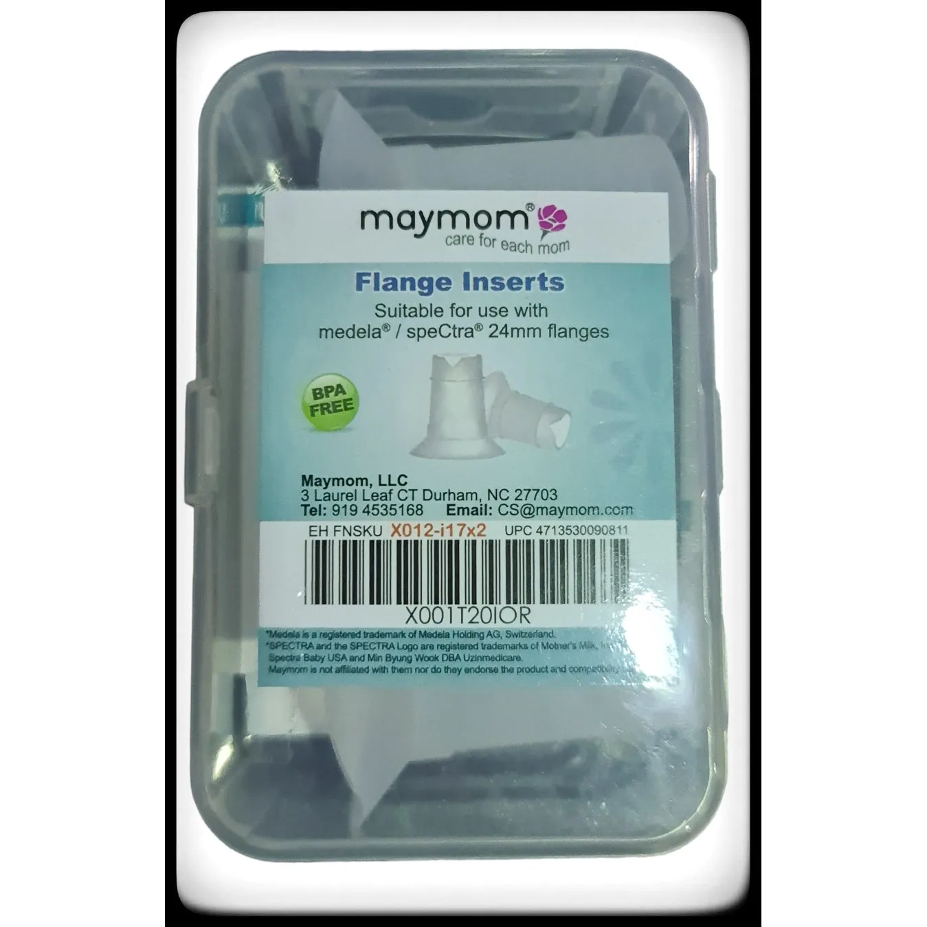 Maymom Flange Inserts for Medela, Spectra and BabyBuddha 24mm Shields (10-19mm) by Maymom