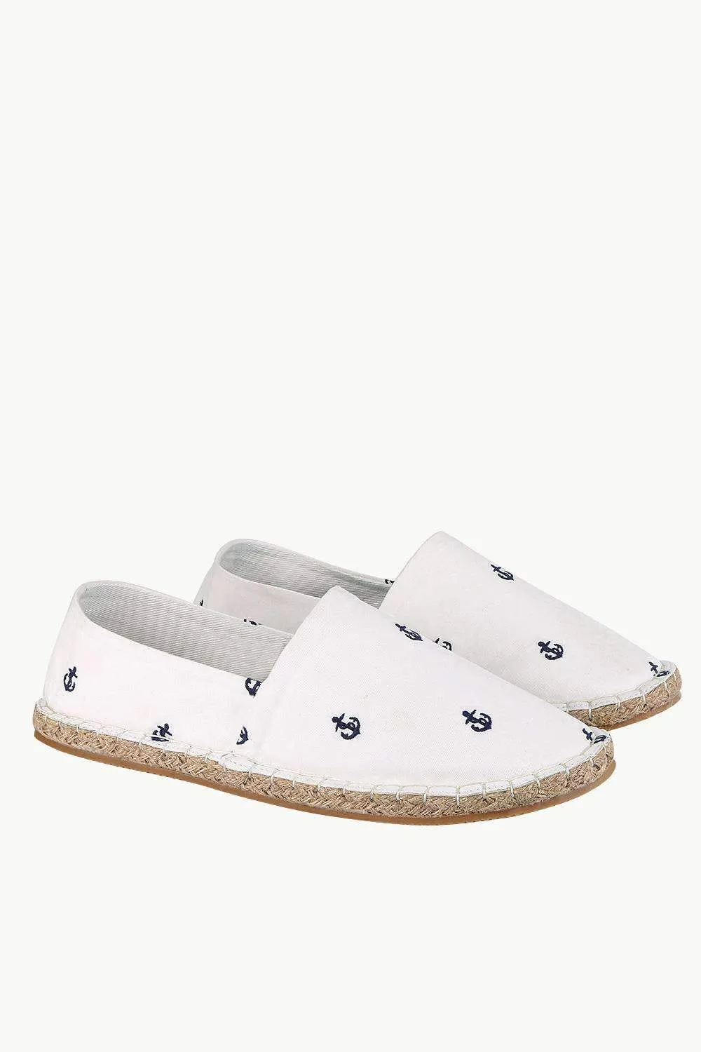Mens Beige Anchor Espadrilles