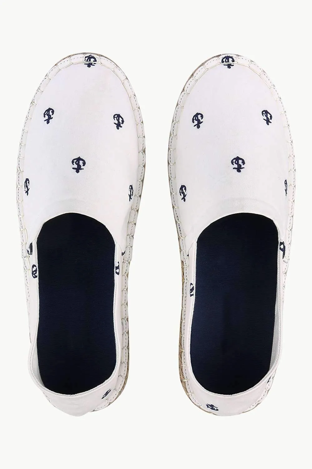Mens Beige Anchor Espadrilles