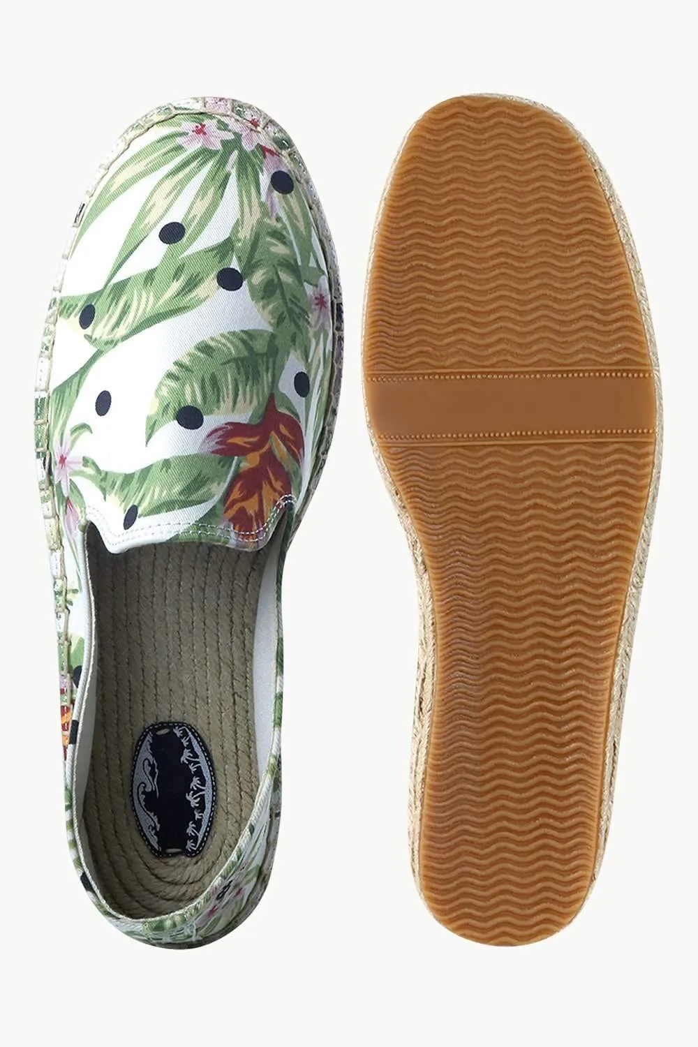 Men's Bold Leaf Print Jute Espadrilles
