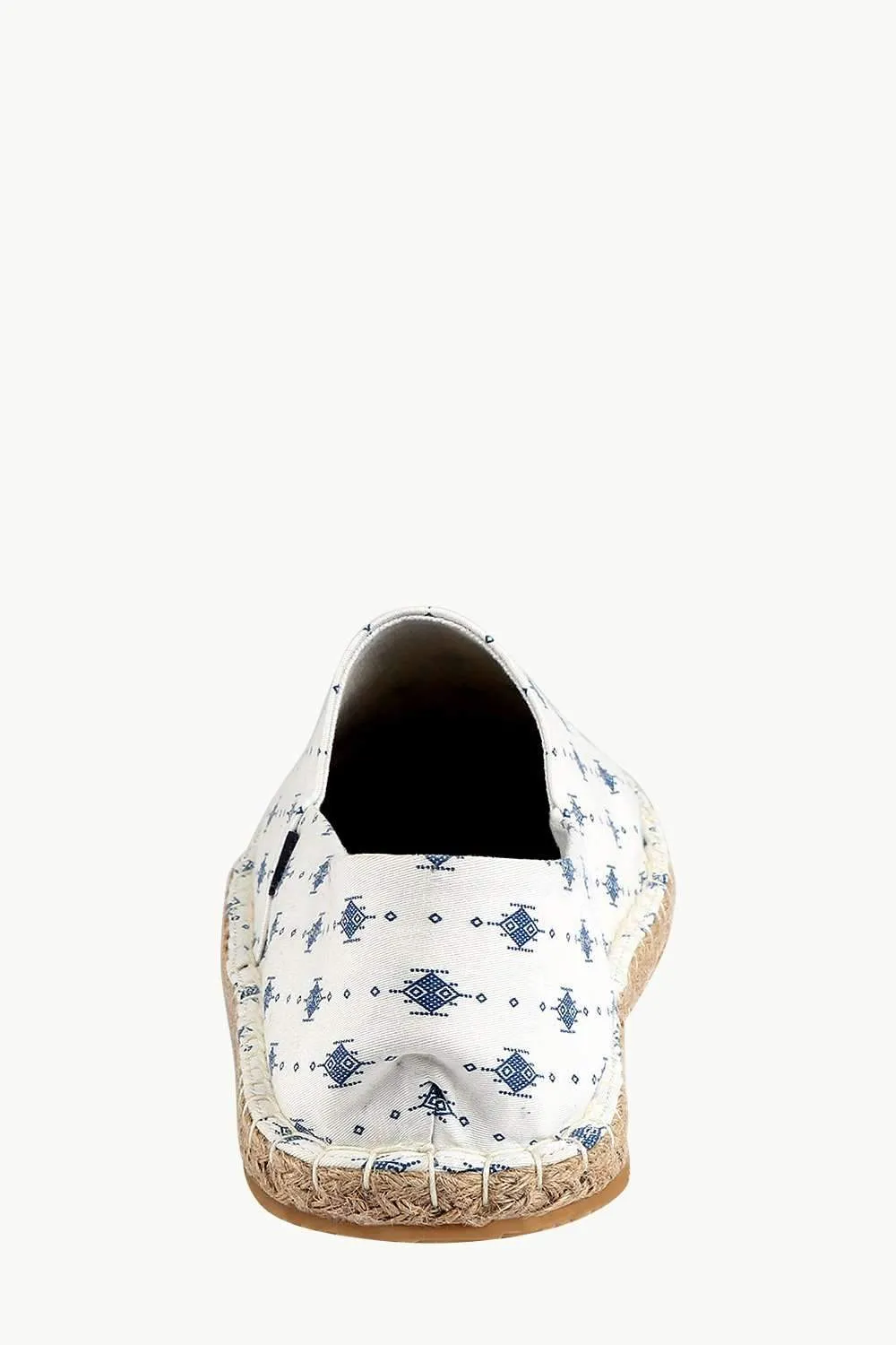 Men's Ethnic Print White Espadrilles