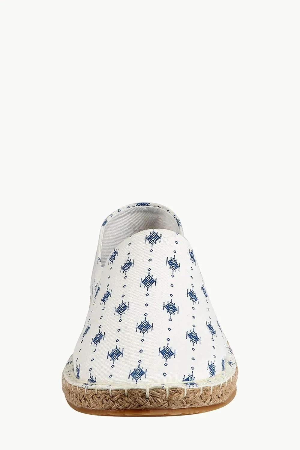 Men's Ethnic Print White Espadrilles