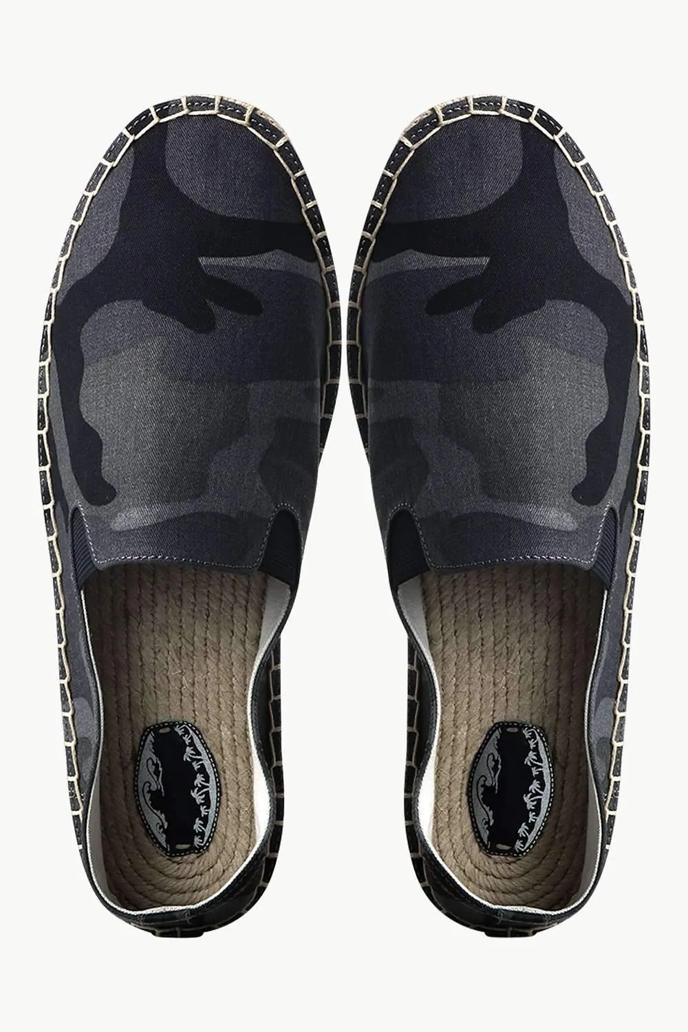 Men's Grey Camo Print Jute Espadrilles