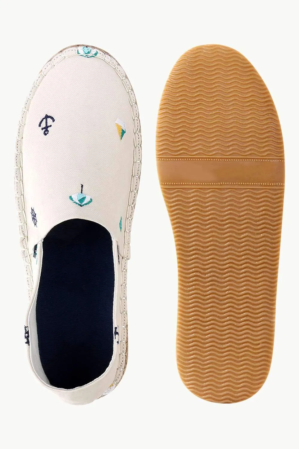 Mens Nautical Embroidered Espadrilles
