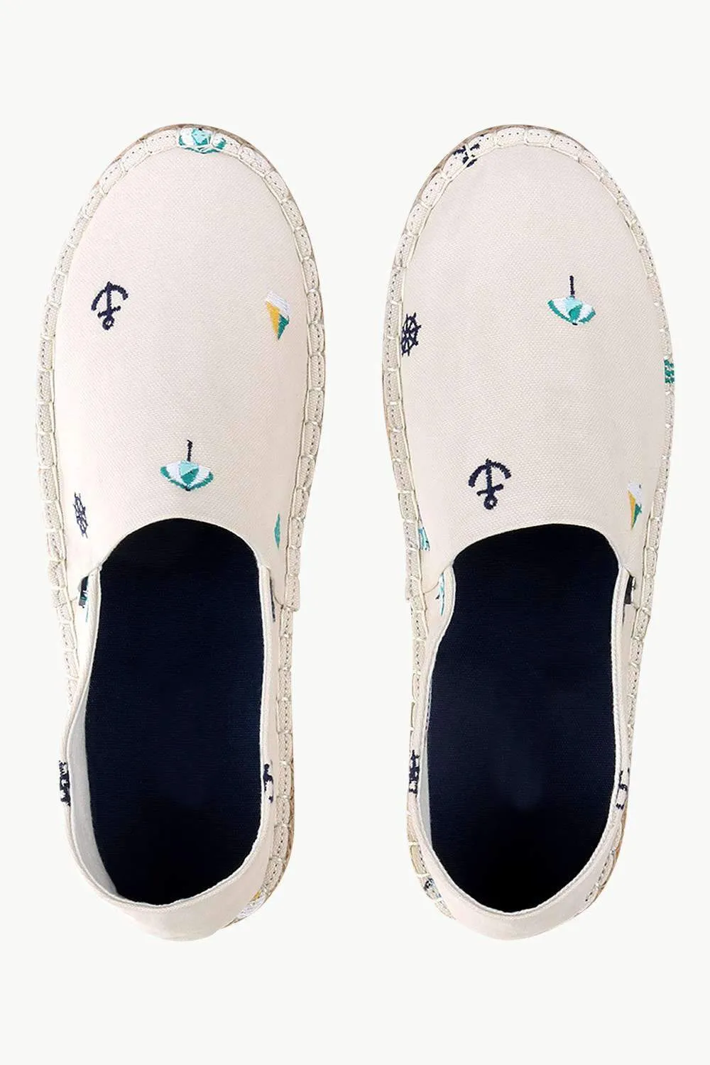 Mens Nautical Embroidered Espadrilles