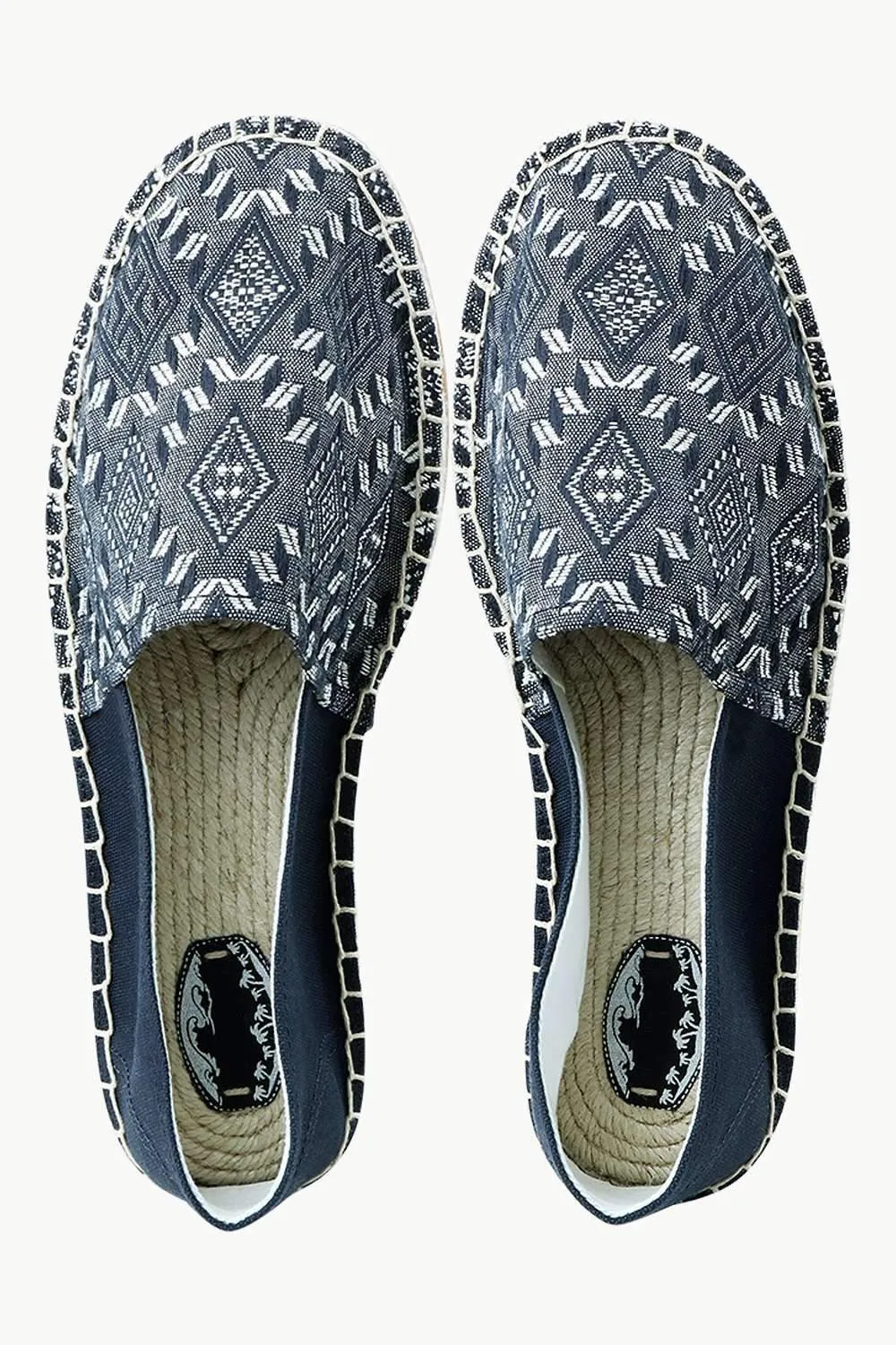 Men's Navy n' White Ethnic Print Espadrilles