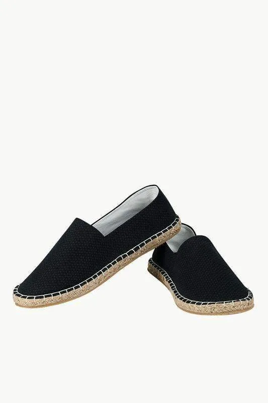 Men's Printed Black Canvas Espadrilles