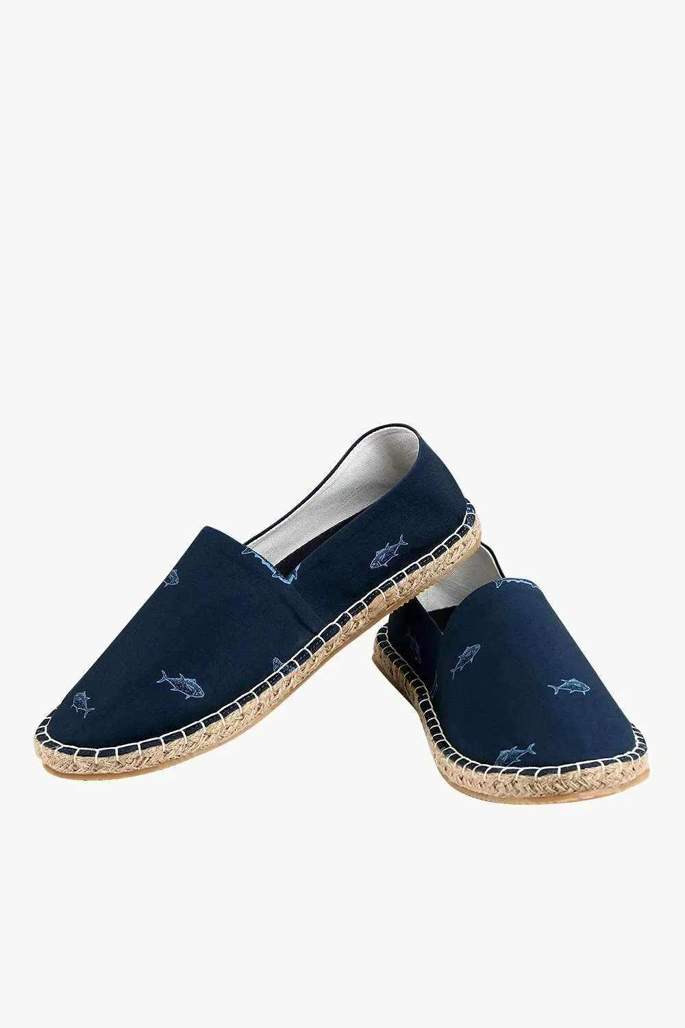 Men's Thread Print Navy Espadrilles