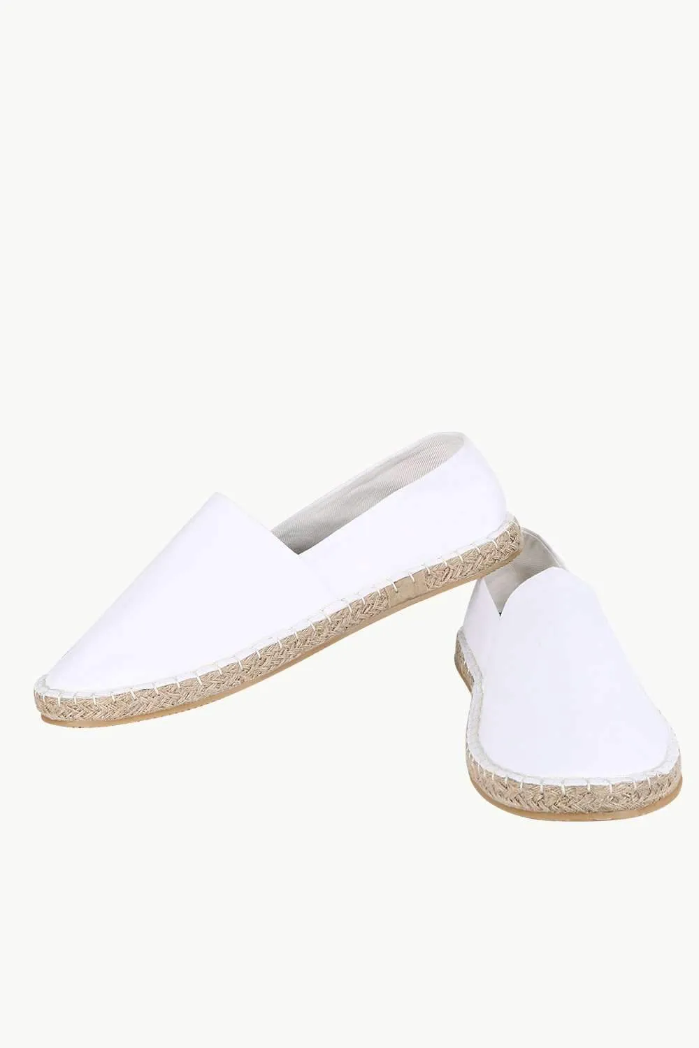 Men's White Solid Espadrilles