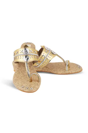 Metallic Weave 1 Inch K Flats Gold