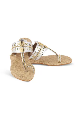 Metallic Weave 1 Inch K Flats Silver