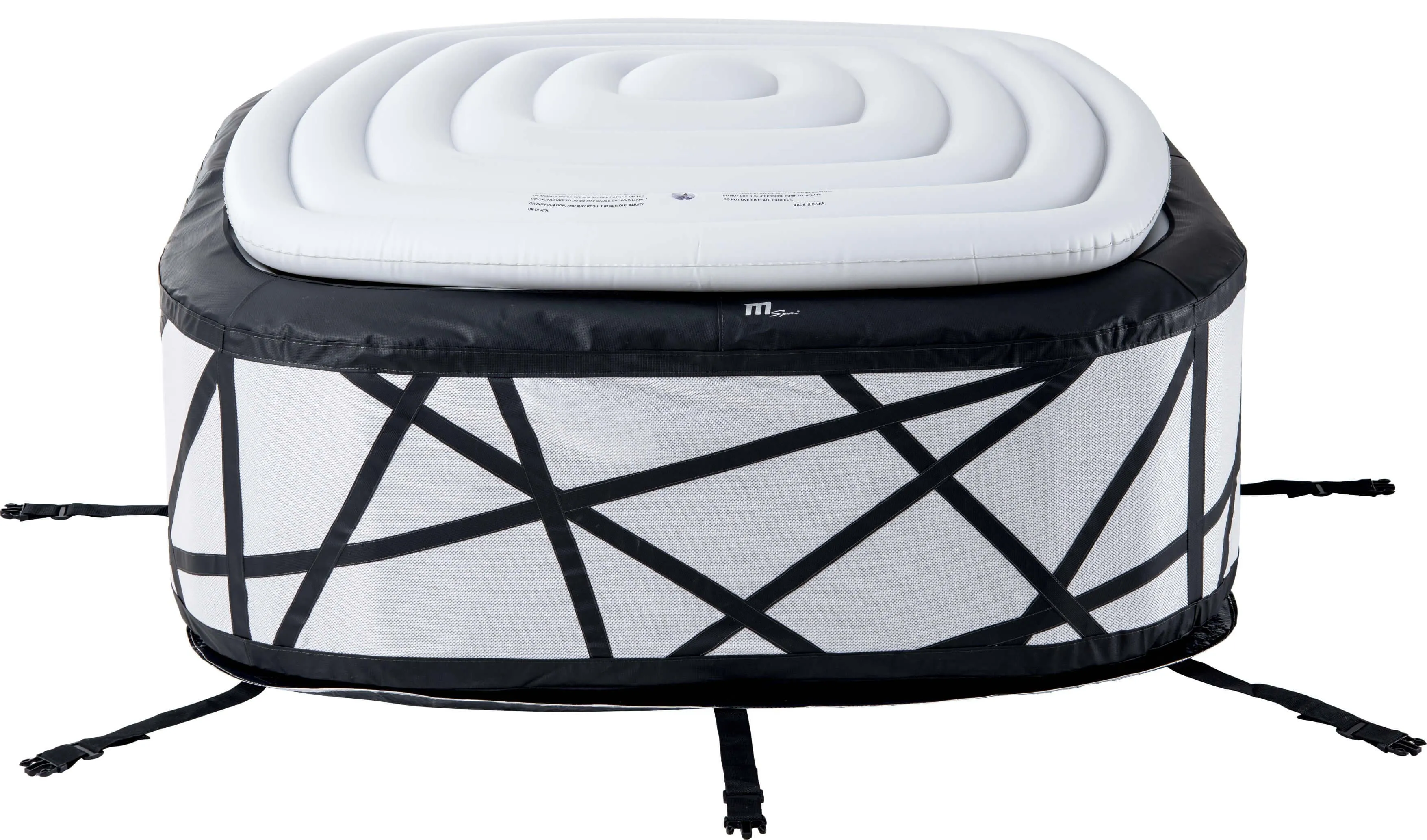 MSPA Inflatable Hot Tub for 4-6 People - 250 Gallon - Black & White I SPAFAIR