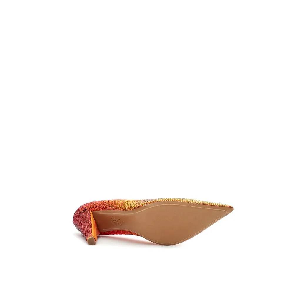 Multicolor Leather And Satin  Pump