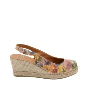 Multicolor peep toe wedge espadrille for Women - Carol-DM