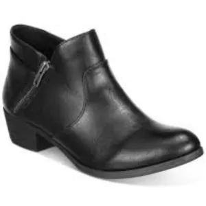 New SUN   STONE Abby Double Zip Ankle Booties Macy's black leather 11