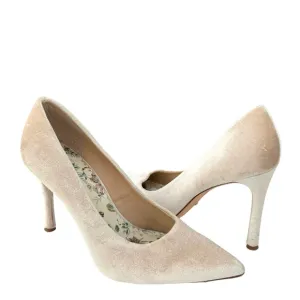Nicola Bathie Antonio Melani Bonnie Champagne Velvet Pointed Toe Pump Women’s