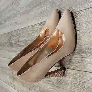Nine West Size 8 1/2 Trendz Rhinestone Tapered Heel Pointy Toe Dress Pumps