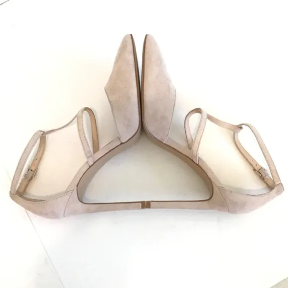 NINE WEST Suede Stiletto Heels Pointed Toe Pumps Ivory Tornaydoo Women’s Size 9M
