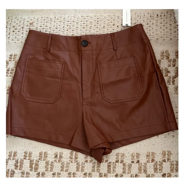 NWT Anthropologie Maeve Colette Faux Leather Shorts