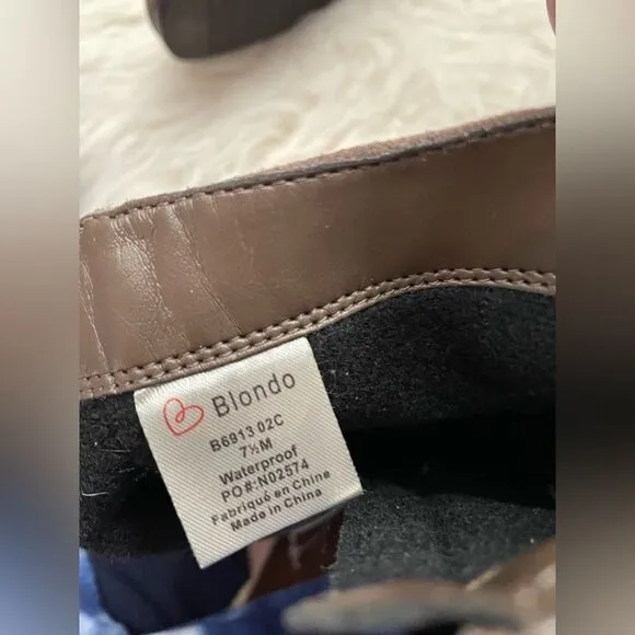 NWT Blondo waterproof suede ankle booties block heel 7.5