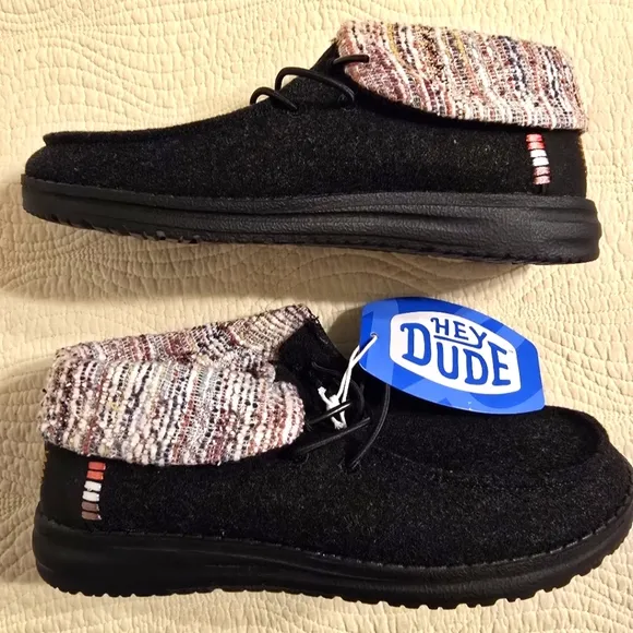 NWT Hey Dude Youth Wendy Wool Folded Ankle Booties