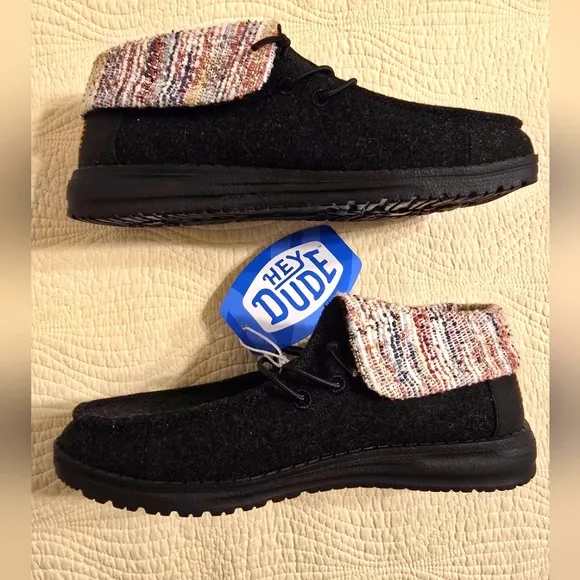 NWT Hey Dude Youth Wendy Wool Folded Ankle Booties