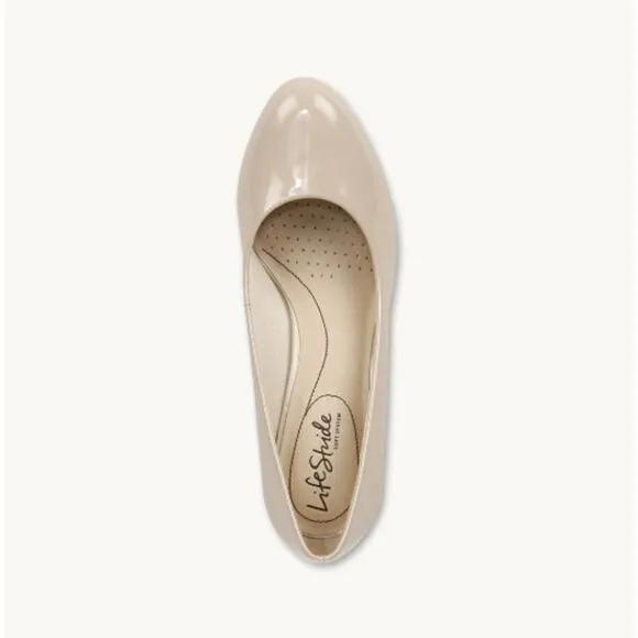 NWT Lifestride Parigi patent beige pumps heels sz 9.5M