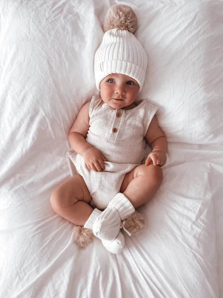 Oat Pom Beanie