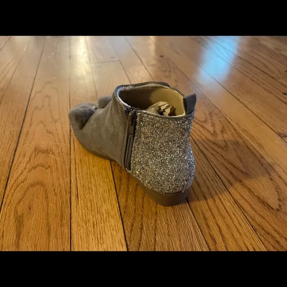 Olivia Miller suede and glitter booties - Sz 5