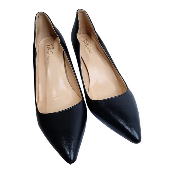 Petit Cadeau Lavinia Black Vegan Leather Stilettos Women's Size 7