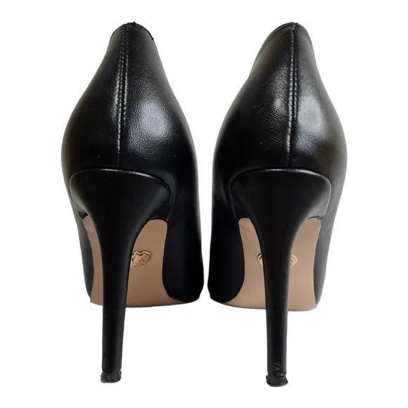 Petit Cadeau Lavinia Black Vegan Leather Stilettos Women's Size 7