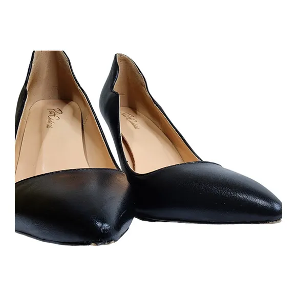 Petit Cadeau Lavinia Black Vegan Leather Stilettos Women's Size 7