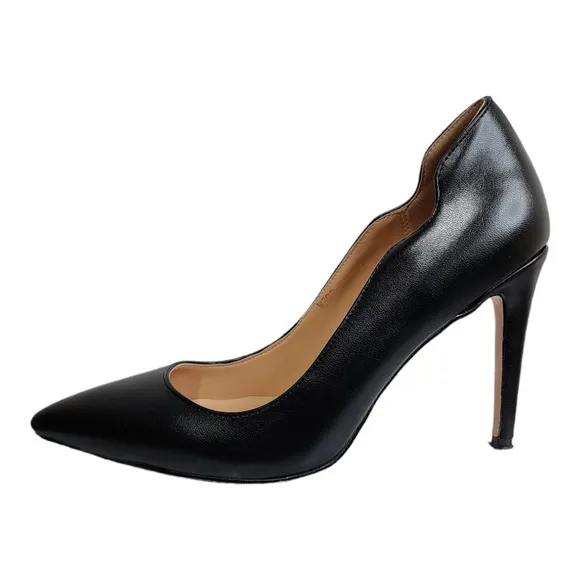 Petit Cadeau Lavinia Black Vegan Leather Stilettos Women's Size 7