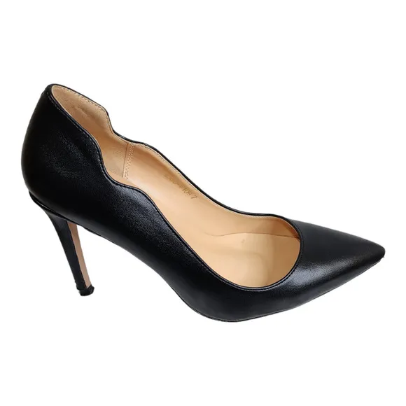 Petit Cadeau Lavinia Black Vegan Leather Stilettos Women's Size 7