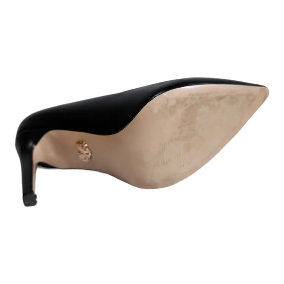 Petit Cadeau Lavinia Black Vegan Leather Stilettos Women's Size 7