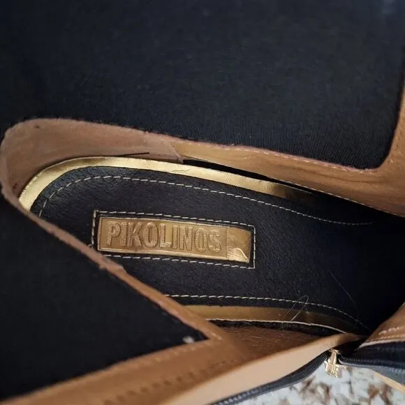 Pikolinos black and gold suede ankle bootie size 37 EU - 6 , 6.5 US