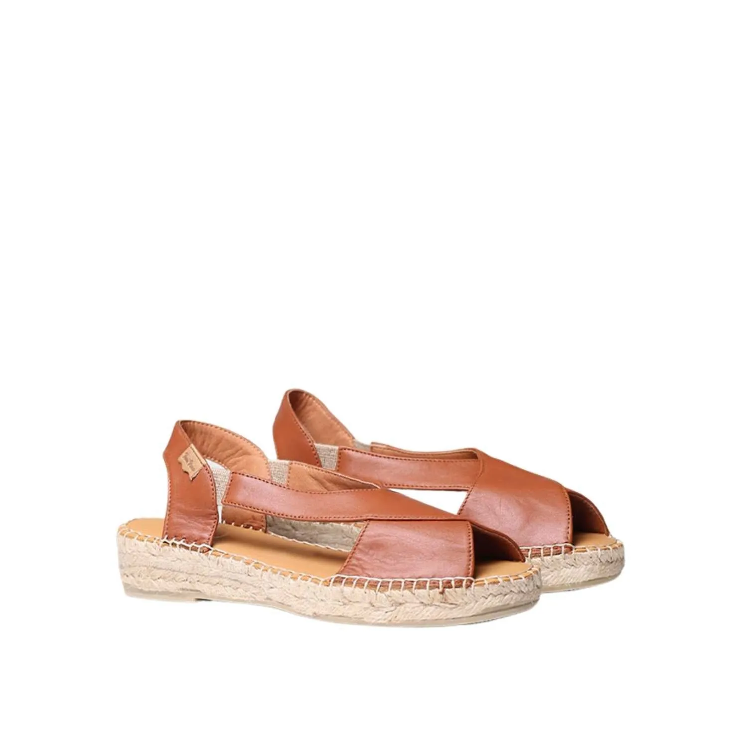 Plain Leather Wedge Espadrille for Women - Elda-P