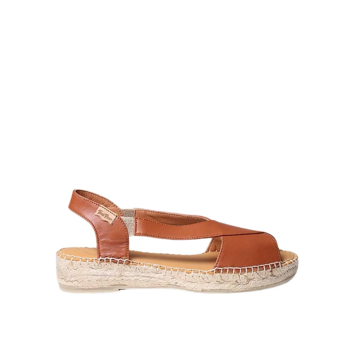 Plain Leather Wedge Espadrille for Women - Elda-P