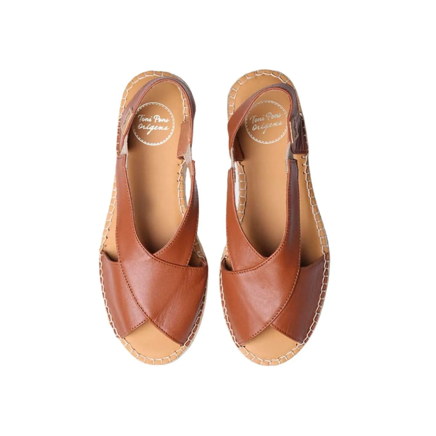Plain Leather Wedge Espadrille for Women - Elda-P
